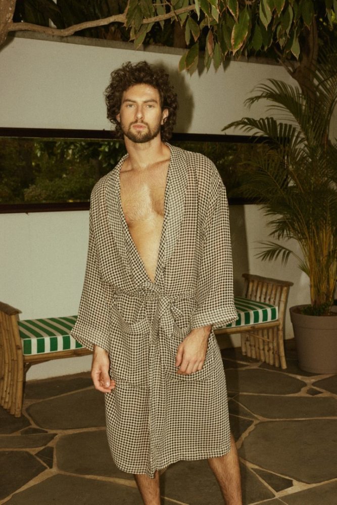 Checker Robe Tulum Robe Nude Checker – Nika Resort Collection